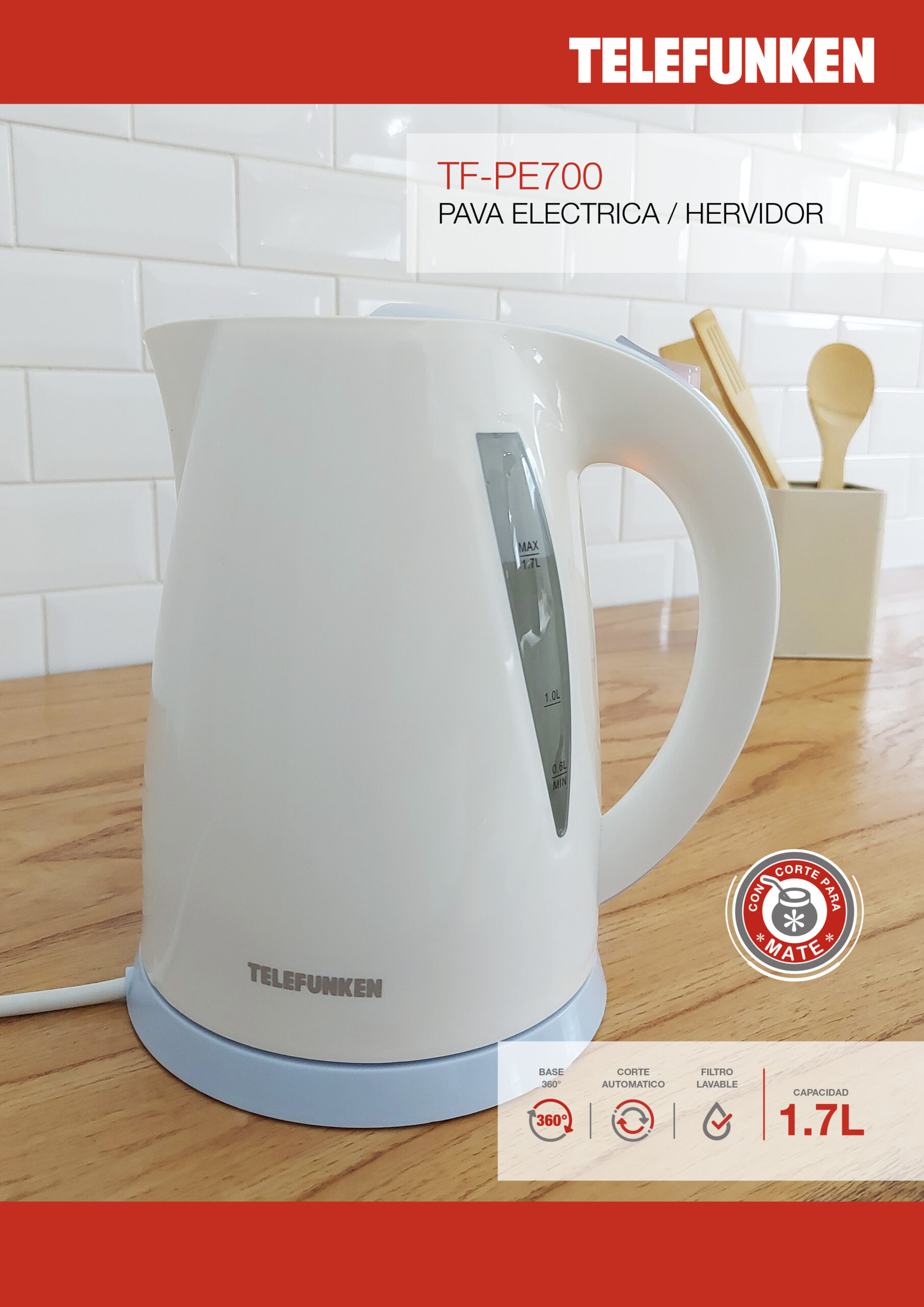 HERVIDOR ELECTRICO TELEFUNKEN TF PE700 - 9676100 - Imagen 2