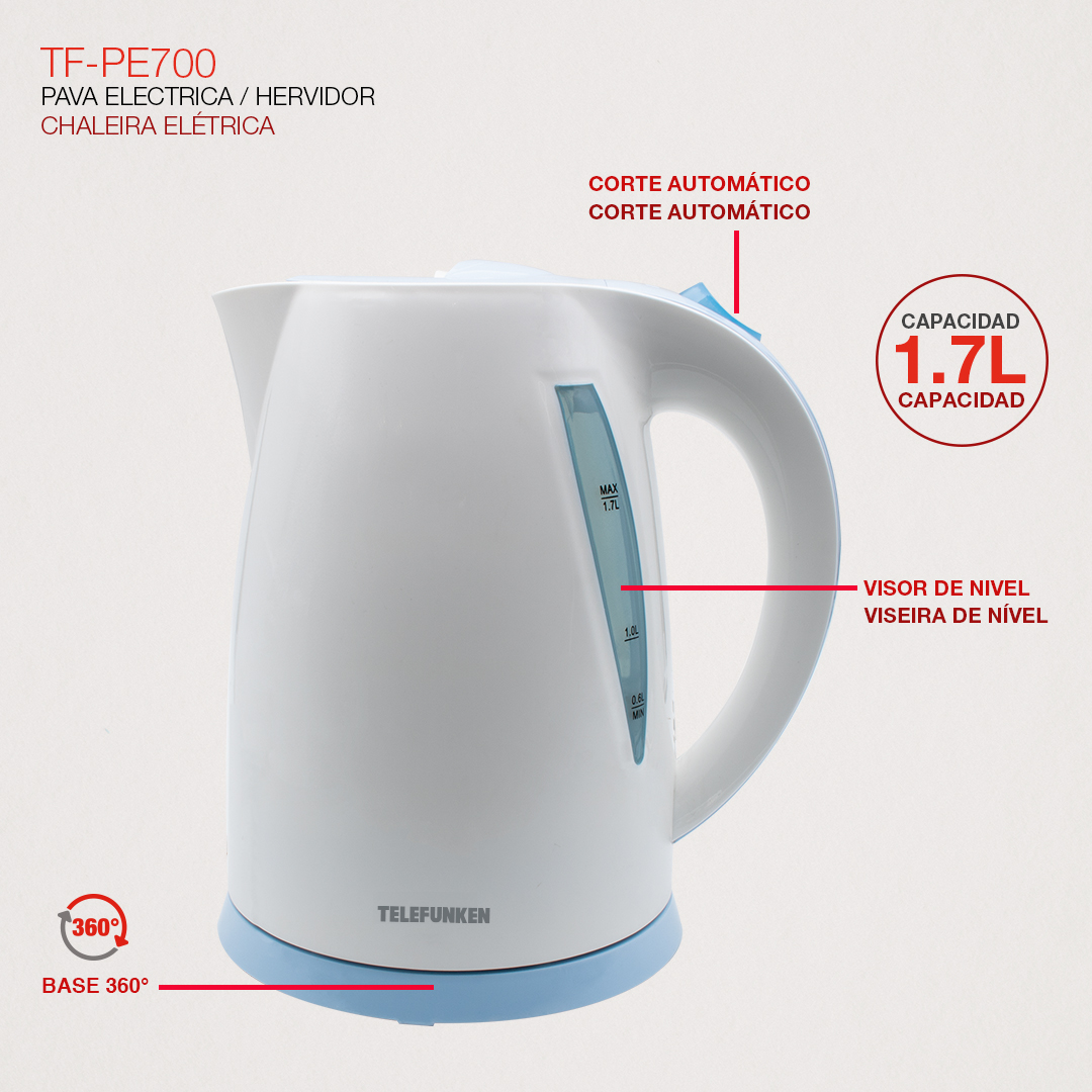 HERVIDOR ELECTRICO TELEFUNKEN TF PE700 - 9676100 - Imagen 4
